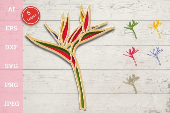 3D Tropical Flower Bird of Paradise