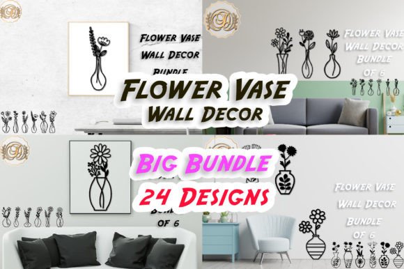 Big Flower Vase Bundle SVG Laser Cut