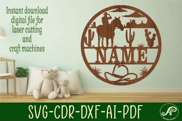 Cowboy Name Sign SVG Cut File