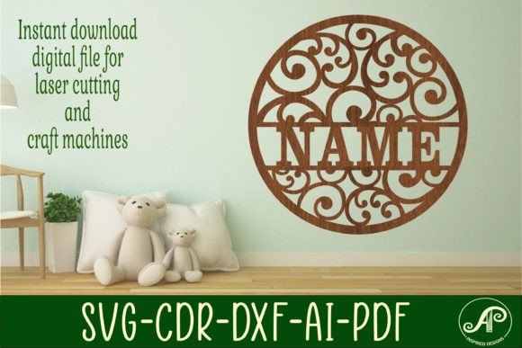 Create Personalized Décor with All Swirls Name Sign SVG Laser Cut File