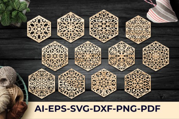 Decorative Drink Hexagonal Coasters SVG: Elevate Your Tabletop