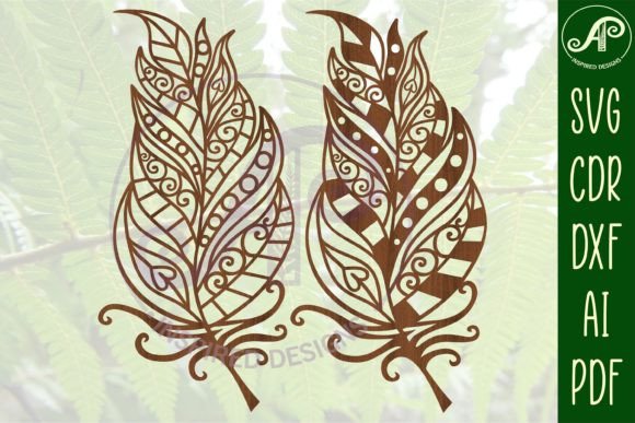 Elegant Feather Wall Art SVG Cut File for Laser Projects