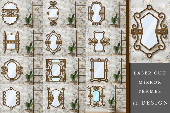 Elegant Laser Cut Mirror Frames SVG Bundle