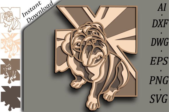 English Bull-Dog Multilayer Svg/Vector for Creative Crafting