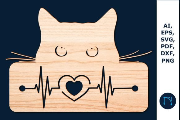 Laser/Paper Cut Cat Face Decor SVG