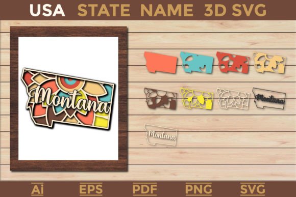 Montana USA State 3D SVG Paper Cut: A Designer's Toolkit
