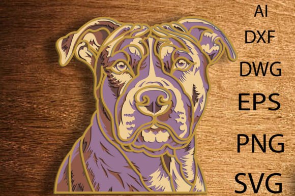 Pitbull SVG Multilayered Mandala: A Unique Layered Design