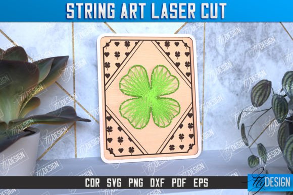 String Art Clover: Digital Files for Laser Cutting Creations