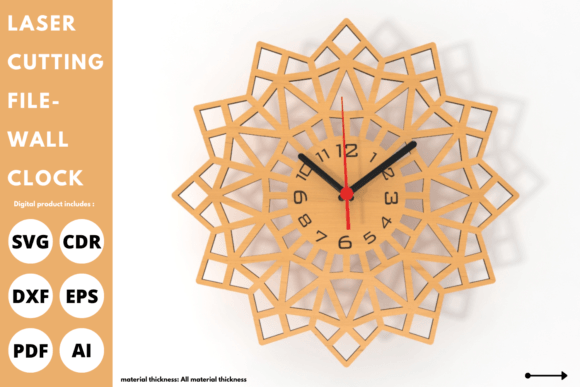 Wall Clock SVG Laser Cut Files for Glowforge Projects
